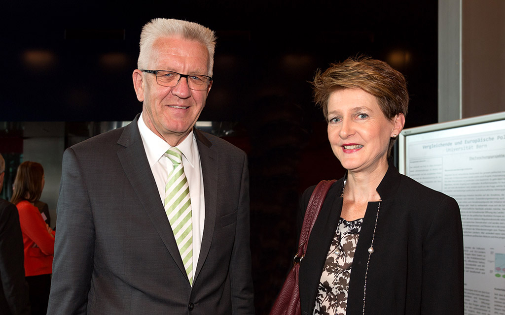 Am Rande des Europa Forums Luzern trifft Bundespräsidentin Simonetta Sommaruga den Ministerpräsidenten von Baden-Württemberg, Winfried Kretschmann (Foto: Europa Forum)