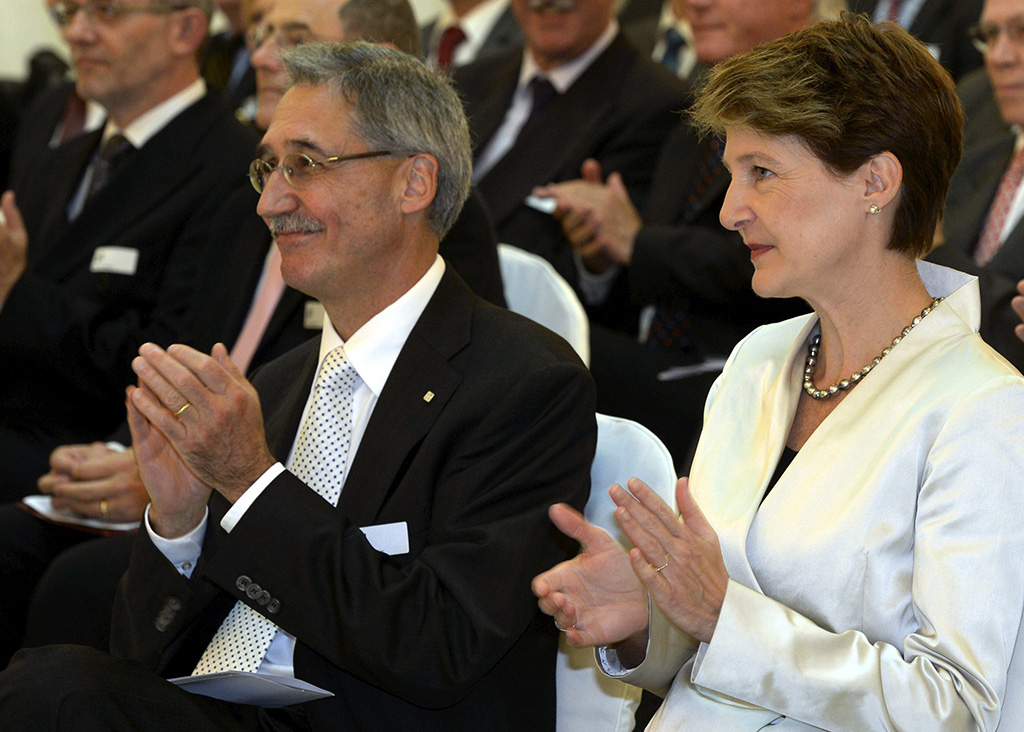 La conseillère fédérale Simonetta Sommaruga et Andreas J. Keller, président du Tribunal pénal fédéral (Photo: Keystone)