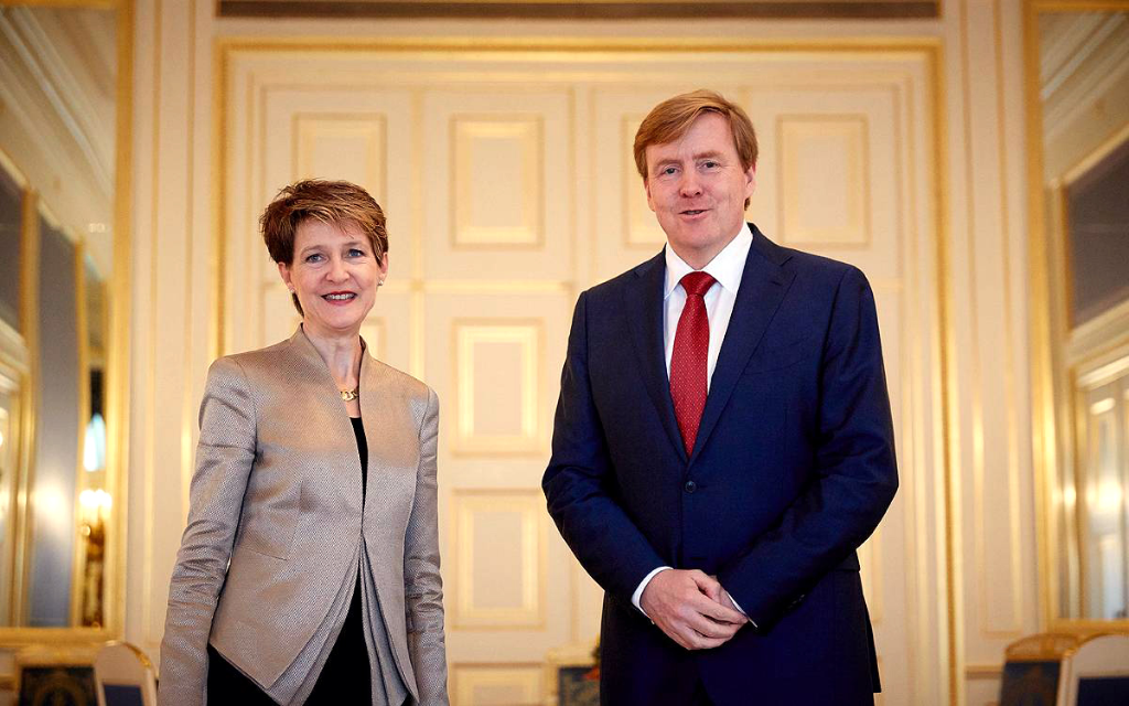 Re Willem-Alexander riceve la presidente della Confederazione Simonetta Sommaruga